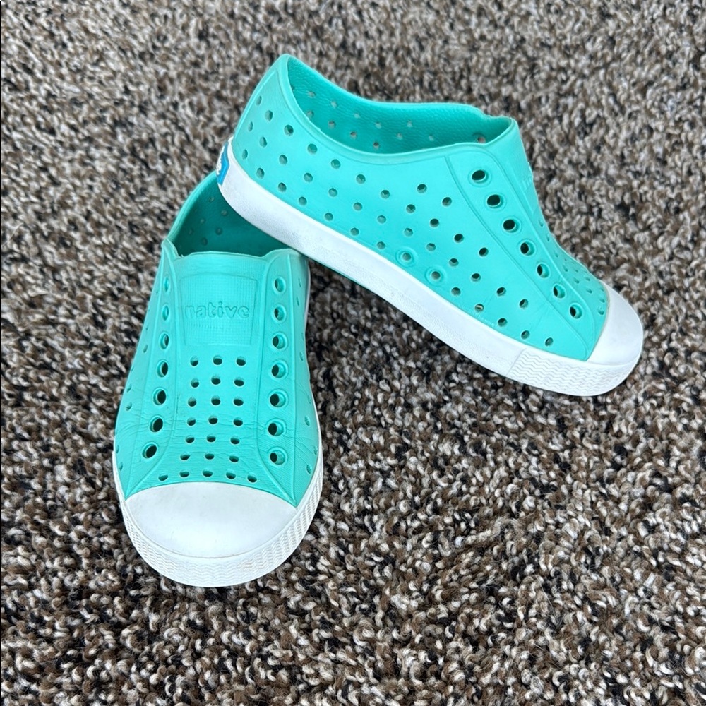 Native Blue and White Sneakers with Perforated Design